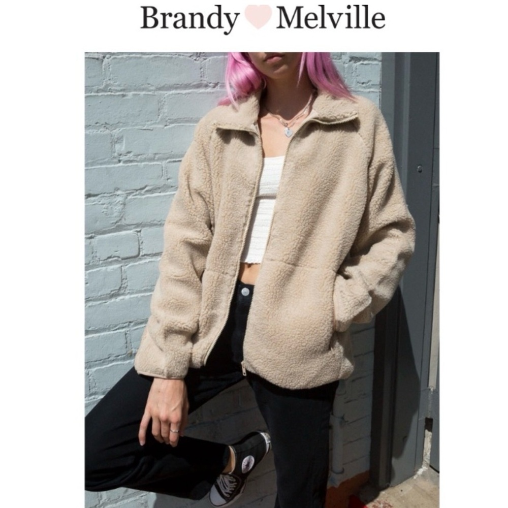 Brandy Melville/J Galt TAN teddy sherpa jacket